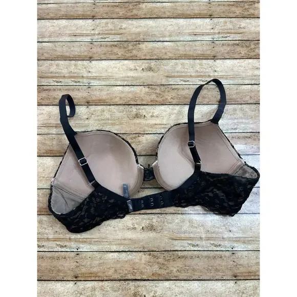Aerie Harper Black Lace Push Up Bra Size 34C - Picture 2 of 6